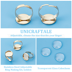 Kit fai da te per realizzare anelli regolabili a cupola in acciaio inossidabile 304&nbsp;DIY-UN0005-84