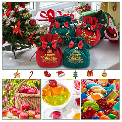 4 Stück 4 Stile Weihnachtssamt-Süßigkeiten-Apfel-Taschen&nbsp;TP-BC0001-06