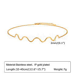 Colliers à maillons en acier inoxydable 304 en forme de vague pour femmes&nbsp;FS-WG2DD65-01