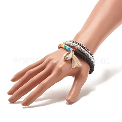 Set di bracciali elastici con perline heishi in argilla polimerica&nbsp;BJEW-JB07395