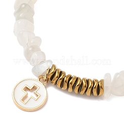 4 bracelet de perles en pierres précieuses mélangées naturelles et synthétiques&nbsp;BJEW-JB12342