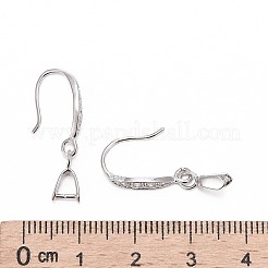 Anlaufschutz rhodinierte Ohrringhaken aus Sterlingsilber&nbsp;STER-F033-55P