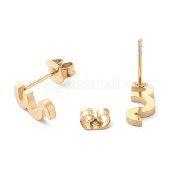 Orecchini a bottone in acciaio inossidabile 304 placcati ioni (ip)&nbsp;STAS-Z028-A-10G