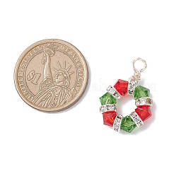 2 Stück 2 Farben Imitation österreichischer Kristall K9 Glas & Messing Kristall Strass Perlen Sechseck Anhänger&nbsp;PALLOY-JF04344