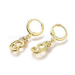 Boucles d'oreilles en laiton avec zircone cubique transparente&nbsp;EJEW-M045-01E