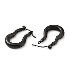 Orecchini a cerchio ovali twist in acciaio inossidabile 304 con placcatura ionica (ip) per donna&nbsp;EJEW-G293-07EB