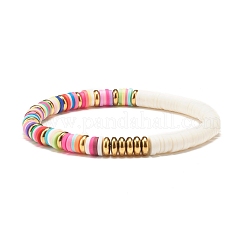 Heishi-Perlen-Stretch-Armbänder aus synthetischem Hämatit und Fimo&nbsp;BJEW-JB07405