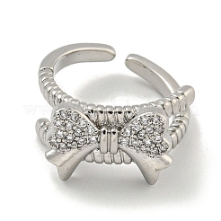 Messing Micro Pave Zirkonia Manschettenring&nbsp;RJEW-E296-08P