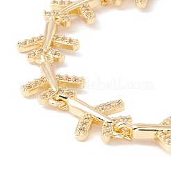Flugzeug-Gliederketten-Armband aus klarem Zirkonia&nbsp;BJEW-I301-15G