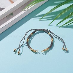 Fabricación de pulsera de cordón trenzado de poliéster ajustable&nbsp;AJEW-JB00892-05