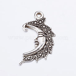 Antichi luna tono argento tibetano ciondoli in argento&nbsp;X-AC384-NF