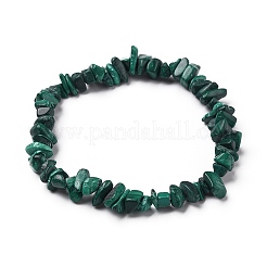 Natürliche Malachit-Chip-Perlen Stretch-Armbänder&nbsp;X-BJEW-JB05765-04