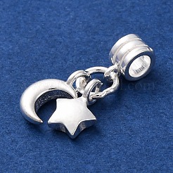 925 europäischer Anhänger mit Stern und Mond aus Sterlingsilber&nbsp;STER-G045-08S