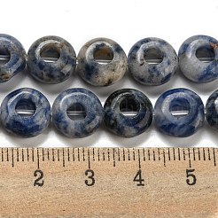 Fili di perle di diaspro macchia blu naturale&nbsp;G-P536-A11-01