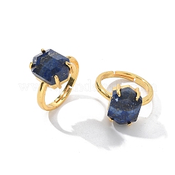 Sechseck-Fingerringe aus natürlichem Lapislazuli&nbsp;RJEW-B113-02G-01