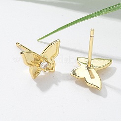 Orecchini a farfalla in ottone&nbsp;EJEW-R016-19G
