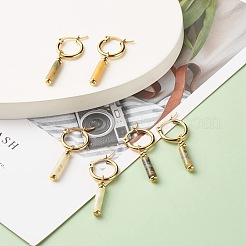 Natürliche Jade-Säulenohrringe für Frauen&nbsp;EJEW-JE04701-04