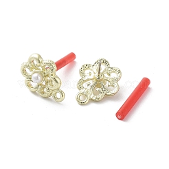 Aleación de oro enchapada en estante con fornituras de aretes de perlas de abs&nbsp;EJEW-B036-03G-04