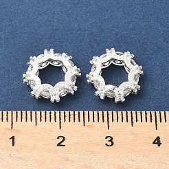 Cuentas europeas de latón con circonitas cúbicas redondas&nbsp;KK-A254-07S
