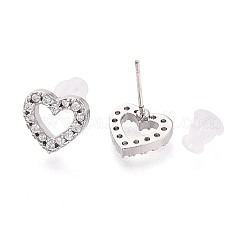 Valentinstag-Herzohrstecker aus Legierung und klarem Zirkonia&nbsp;PALLOY-N187-04P