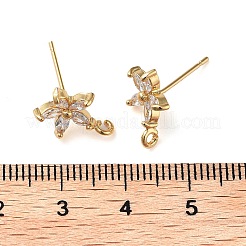Ohrstecker aus Messing mit Mikropflaster und Zirkonia&nbsp;KK-K364-03G