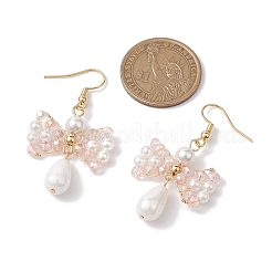 Ohrringe mit Muschelperlen und Schleife&nbsp;EJEW-TA00494