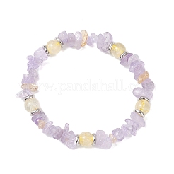 2 bracelet extensible en perles d'amazonite imitation jade et citrine et jade blanc teinté d'amétrine naturelle pour femmes&nbsp;BJEW-JB12553