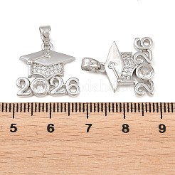 Pendenti in zirconi cubici trasparenti in micro pavè di ottone&nbsp;KK-D223-01P