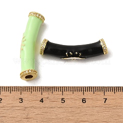 Messing-Mikropflaster mit Zirkonia und Emaille-Röhrenperlen&nbsp;KK-R162-037G