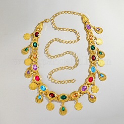 Ethno-Stil Legierung mit Acryl bunte ovale Gliederkette Tropfen Quaste Taille Bauchketten für Frauen&nbsp;FS-WGB9AE6-01