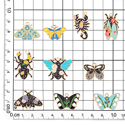 20 Uds. Colgantes de esmalte de aleación de serie de insectos de 10 estilos&nbsp;ENAM-PH0002-83