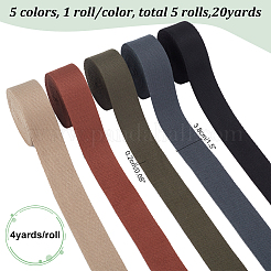 5 Rolle flaches Polycotton-Band in 5 Farben&nbsp;OCOR-WR0001-20