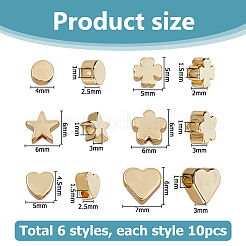 60pcs 6 Arten Messingperlen&nbsp;KK-HS0015-06