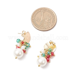 Boucles d'oreilles avec pendentif en verre&nbsp;EJEW-TA00676