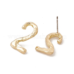 Messing-Zahlenohrstecker mit 925 Sterlingsilberstiften für Damen&nbsp;LS-EJEW-A077-01B