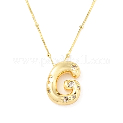 Collane con pendente in ottone micro pavé di zirconi chiari&nbsp;NJEW-Z038-01G-G