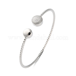 Bracelet manchette ouvert en zircone cubique transparente&nbsp;BJEW-G737-01P-03