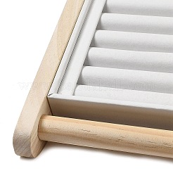 Pelle PU con espositori per gioielli in legno&nbsp;NDIS-F004-03B