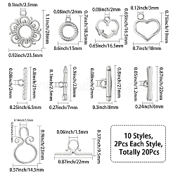 10 set 5 stili di fermagli a levetta in acciaio inossidabile 304&nbsp;STAS-CA0001-75