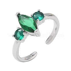 Anelli aperti con polsino in ottone micro pavé di zirconi cubici per donna&nbsp;RJEW-L343-14P-06