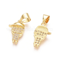 Pendentifs avec zircon cubiques à micro-pavés en laiton&nbsp;ZIRC-G161-06G
