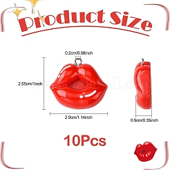10pcs 2 couleurs pendentifs en résine opaque&nbsp;RESI-YW0003-46