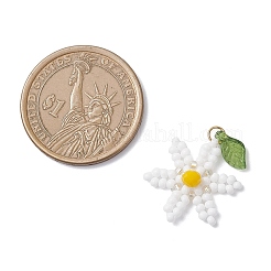 Colgantes de flores con cuentas de semillas de vidrio&nbsp;PALLOY-TA00345-01