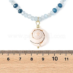 Collane con ciondolo a forma di occhio di Shiva naturale per la spiaggia estiva&nbsp;NJEW-JN06585