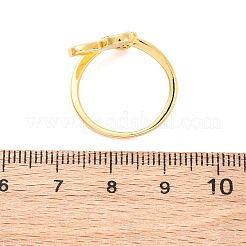 Mikropavé-Manschettenringe aus klarem Zirkonia aus Messing für Damen&nbsp;RJEW-U047-24G-01