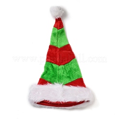 Gorros navideños con estampado de tela de felpa a rayas&nbsp;AJEW-B030-02