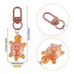 3 pendentif décoratif en résine en forme de tortue&nbsp;HJEW-TA0001-39F