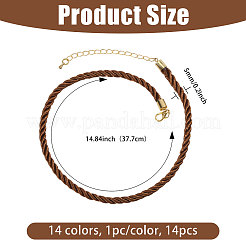 14 Stück 14 Stile Polyester geflochtene Rundschnur Halskette machen&nbsp;NJEW-PH01638