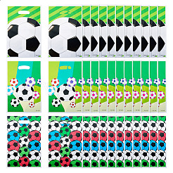30 Stück rechteckige Geschenk-Aufbewahrungstaschen aus Kunststoff in 3 Stilen mit Fußball-Aufdruck und Lochgriffen&nbsp;ABAG-TA0001-82