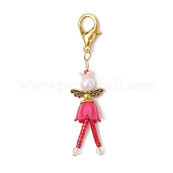 Decorazioni pendenti con perle di vetro e perline di semi di angelo&nbsp;HJEW-MZ00273